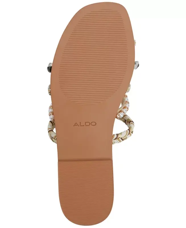 Women's Lindya Embellished Strappy Toe-Loop Flat Sandals - Gold - 5