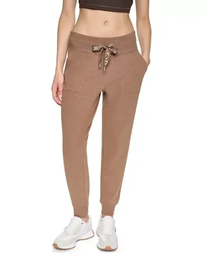 Women's Logo-Drawstring High-Rise Joggers - Caramel Hthr/silver - 1
