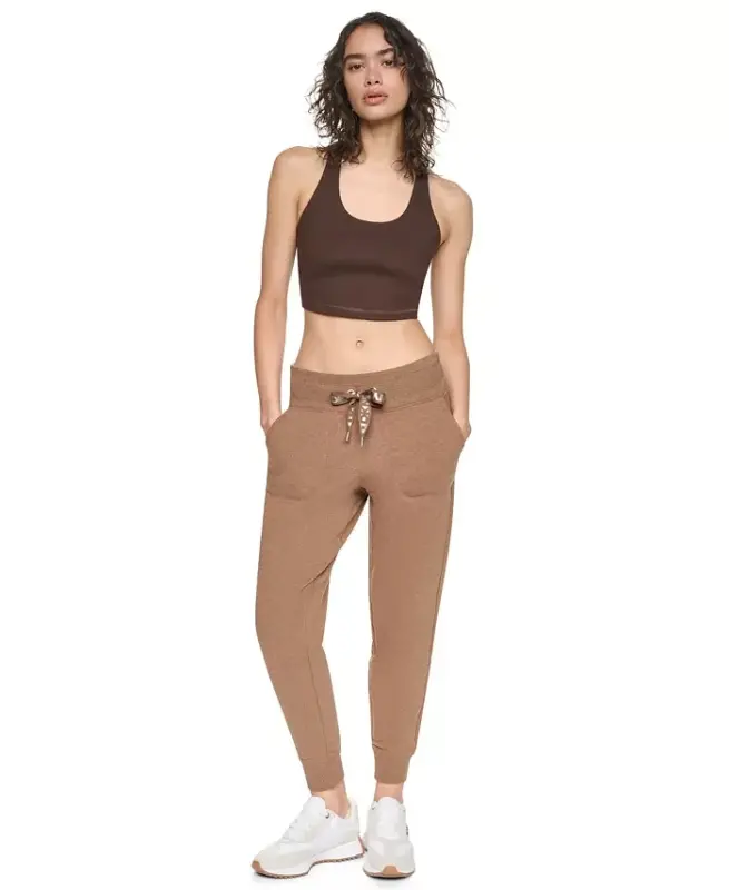 Women's Logo-Drawstring High-Rise Joggers - Caramel Hthr/silver - 4