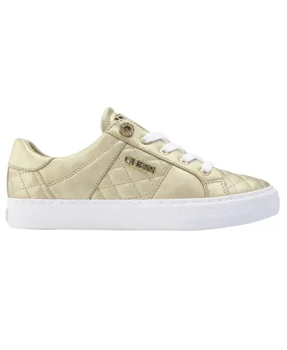 Women's Loven Low Profile Lace-Up Sneakers - Gold Metallic Quilted - 2
