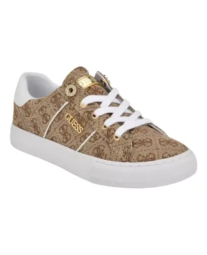 Women's Loven Low Profile Lace-Up Sneakers - Medium Brown Logo 