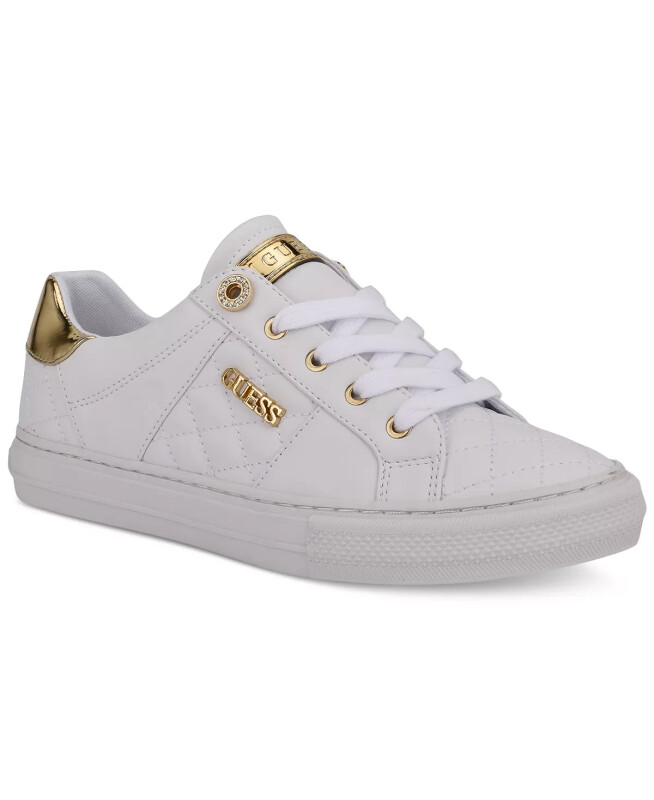 Women's Loven Low Profile Lace-Up Sneakers - White Quilted - 1