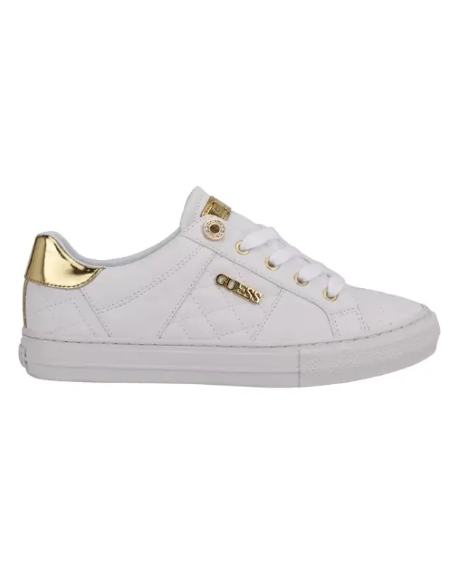 Women's Loven Low Profile Lace-Up Sneakers - White Quilted - 2