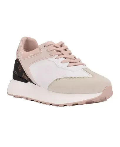Women's Luchia Fashion Forward Chunky Bottom Sneakers - White/Pink - 1