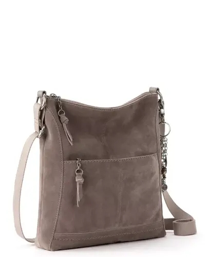 Women's Lucia Leather Crossbody Bag - Mushroom Suede - 2
