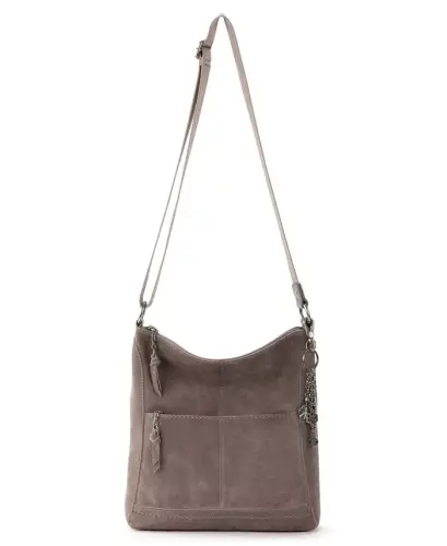 Women's Lucia Leather Crossbody Bag - Mushroom Suede - 4