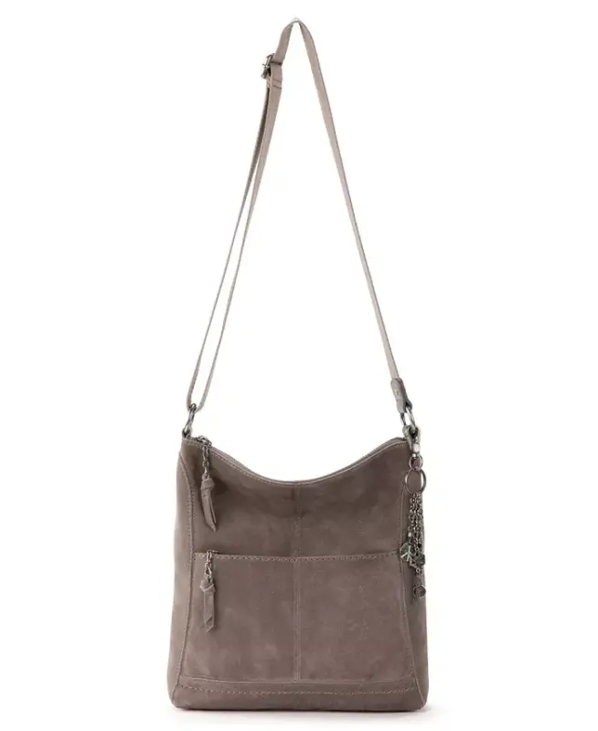 Women's Lucia Leather Crossbody Bag - Mushroom Suede - 4