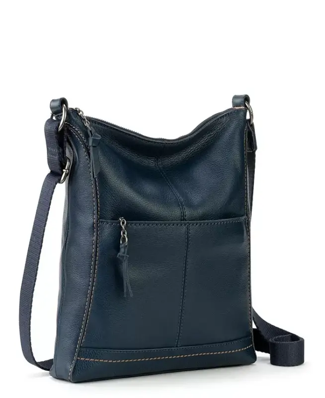 Women's Lucia Leather Crossbody Bag - Indigo - 8