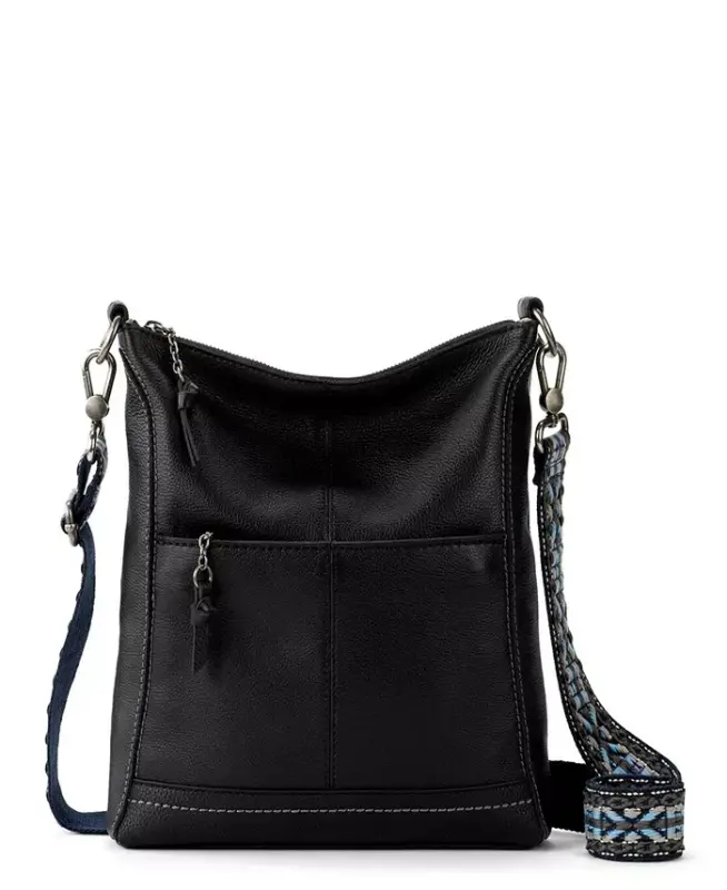 Women's Lucia Leather Crossbody Bag - Black - 1