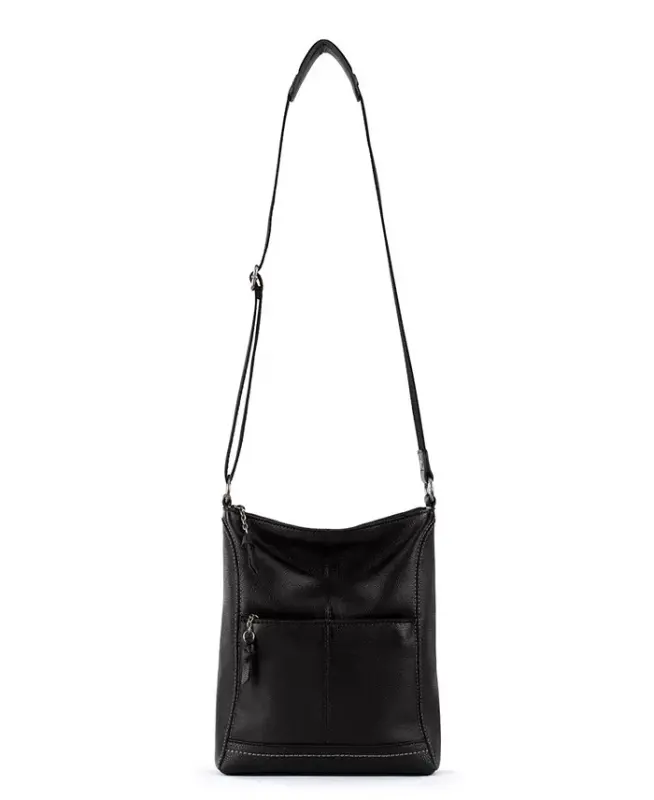 Women's Lucia Leather Crossbody Bag - Black - 7