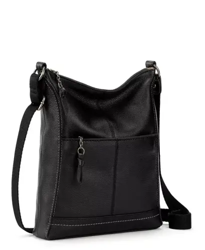 Women's Lucia Leather Crossbody Bag - Black - 8