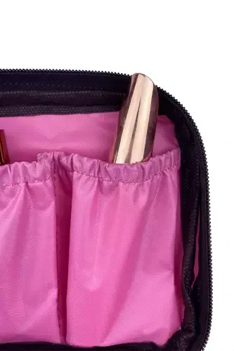 Kadın Makyaj Fırçası Sütyen Saklama Ve Iç Çamaşırı Düzenleyici Pembe Makyaj Çantası-Pembe - 4