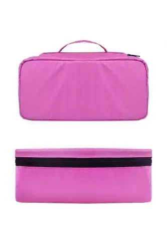 Kadın Makyaj Fırçası Sütyen Saklama Ve Iç Çamaşırı Düzenleyici Pembe Makyaj Çantası-Pembe - 7