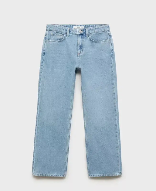 Women's Matilda Medium-Rise Straight-Fit Jeans - Light Blue - MANGO
