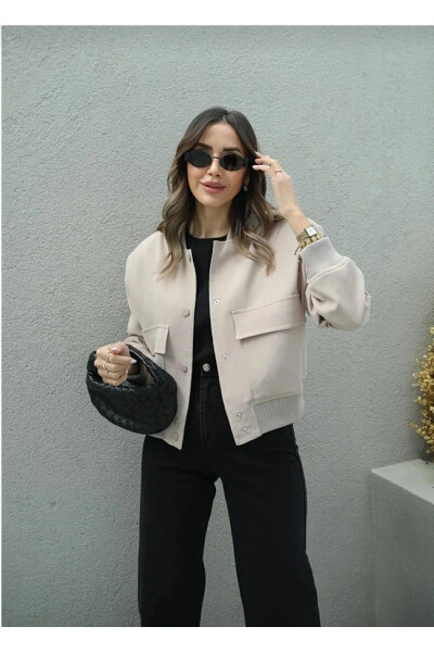 Kadın Mevsimlik Bomber Ceket-BEJ - MÇMODA