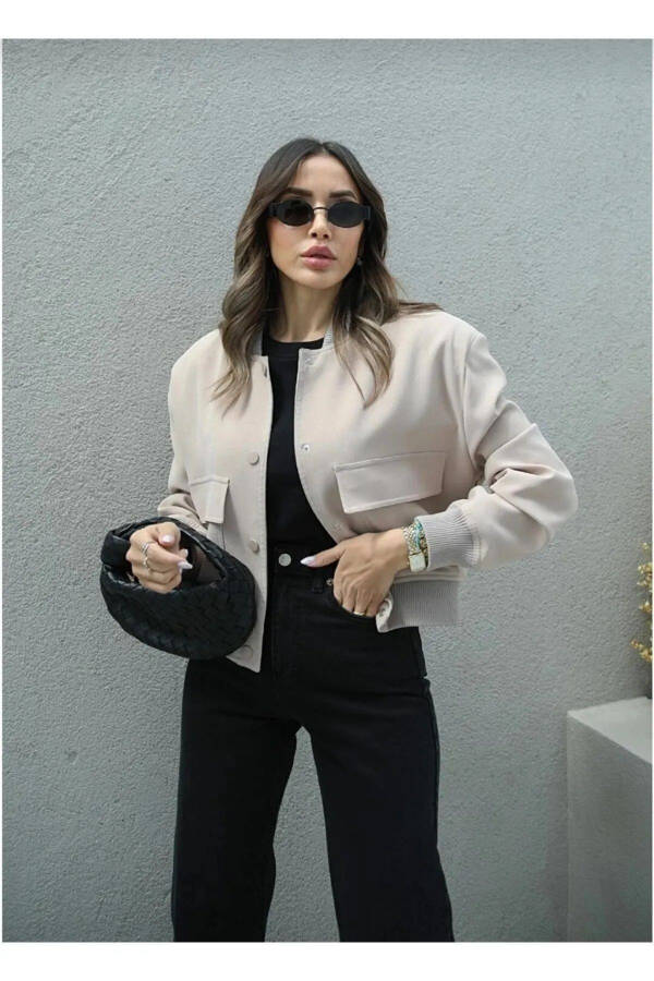 Kadın Mevsimlik Bomber Ceket-BEJ - 2