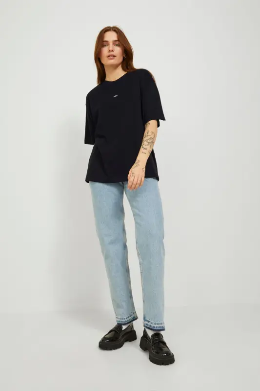 Kadın Minimal JJXX Logolu Kısa Kollu Tişört - Andrea - Black - JACK & JONES