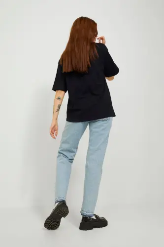 Kadın Minimal JJXX Logolu Kısa Kollu Tişört - Andrea - Black - 3