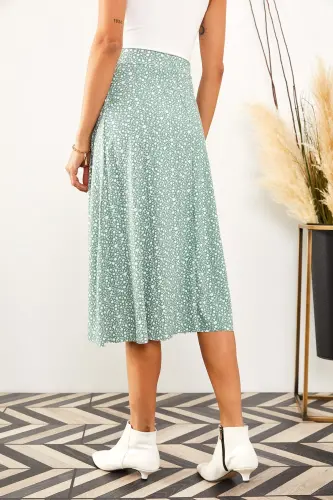 Kadın Mint Yeşili Anvelop Etek ETK-19000154-Mint Yeşili - 5