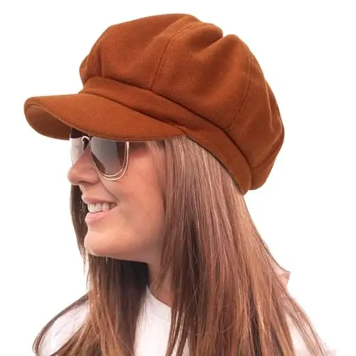 Women Fashion-Newsboy-Hats Wool-Beret Vintage Cabbie Cap Bakerboy-Pageboy Winter-Hat for Ladies Girls 