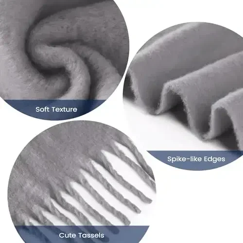 Premillow Women's Mohair Winter Scarf Pure Color, Warm Winter Scarf for Women and Men, Soft Luxurious CasModazoneere Feel Scarfs - Premillow (1)