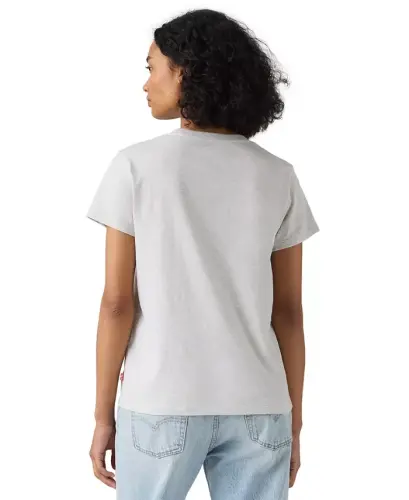 Women's Perfect Graphic Logo Cotton T-Shirt - Archival Grid Pt Orbit Heather Gray - 3