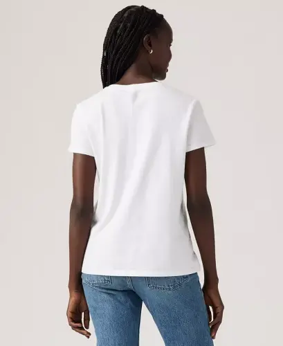 Women's Perfect Graphic Logo Cotton T-Shirt - White Logo - 3