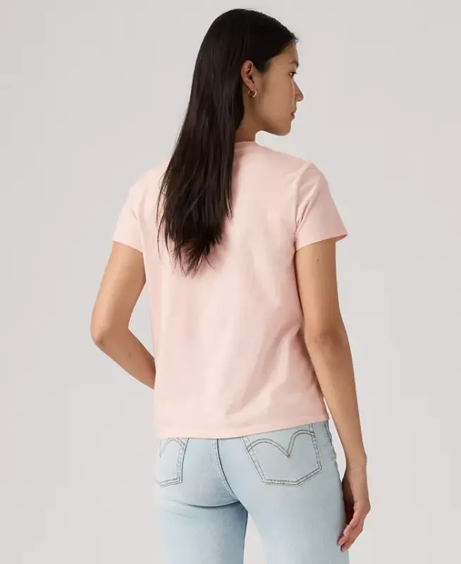 Women's Perfect Graphic Logo Cotton T-Shirt - Blurry Flower Field Bw Mangano Calcite - 3