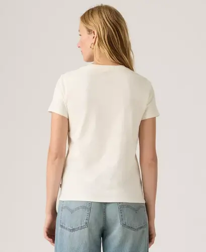 Women's Perfect Graphic Logo Cotton T-Shirt - Daisy Bw Egret - 4