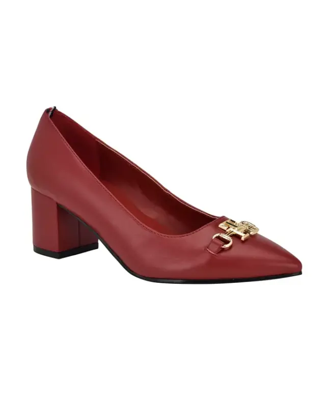 Women's Nanya Block Heel Classic Pumps - Dark Red - TOMMY HILFIGER
