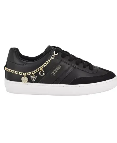 Women's Naoko Charm Lace-Up Court Sneakers - Black - 2