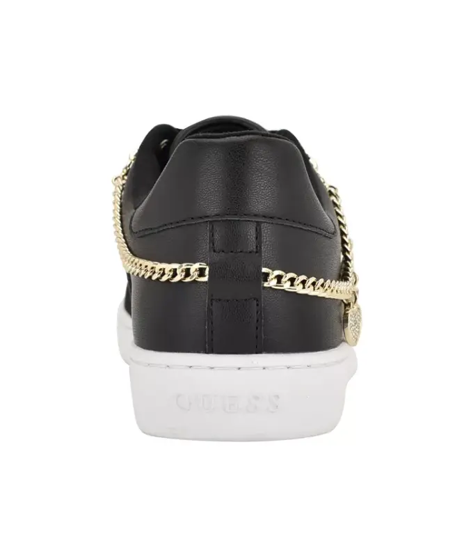 Women's Naoko Charm Lace-Up Court Sneakers - Black - 3