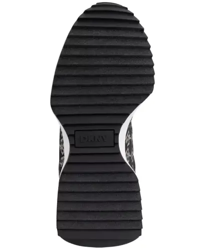 Women's Naples Checkered Lace-Up Sneakers - Black - 5