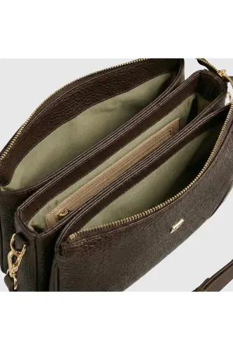 Kadın Omuz Çantası 101010043-Kahverengi - 5