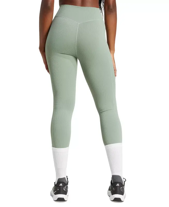 Women's Optime Rib 7/8 Length Training Leggings-Silgrn - 2