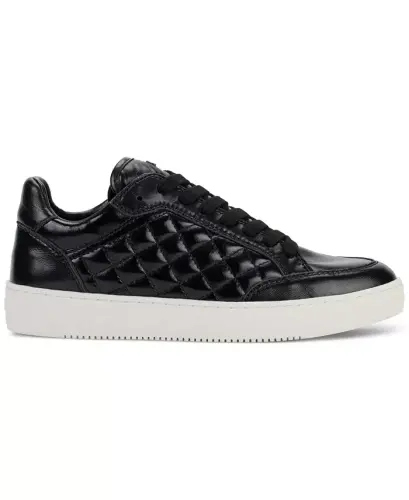 Women's Oriel Quilted Lace-Up Low-Top Sneakers - Black - 2