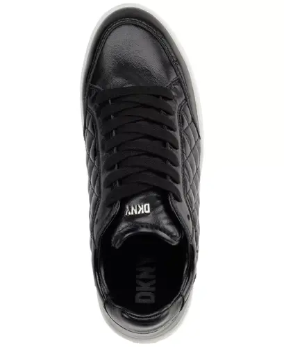 Women's Oriel Quilted Lace-Up Low-Top Sneakers - Black - 4
