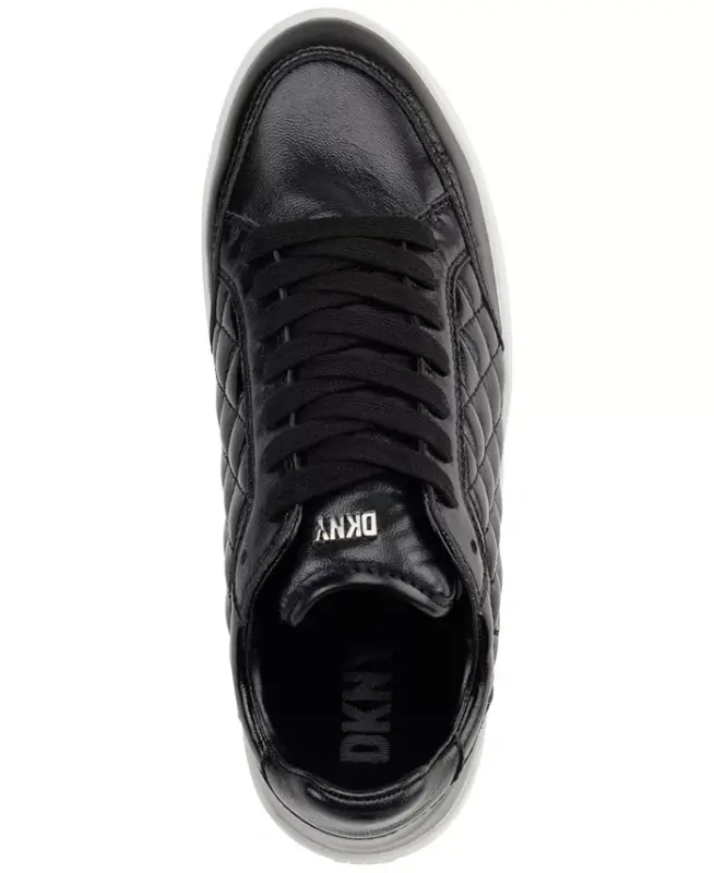 Women's Oriel Quilted Lace-Up Low-Top Sneakers - Black - 4