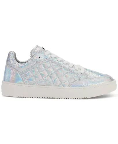 Women's Oriel Quilted Lace-Up Low-Top Sneakers - Silver - 2