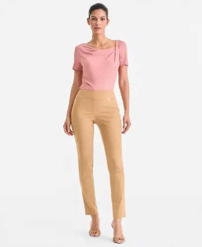 Women's Mid-Rise Skinny Pants, Regular & Short Lengths, Created for Modazone - Warm Toffee - 3