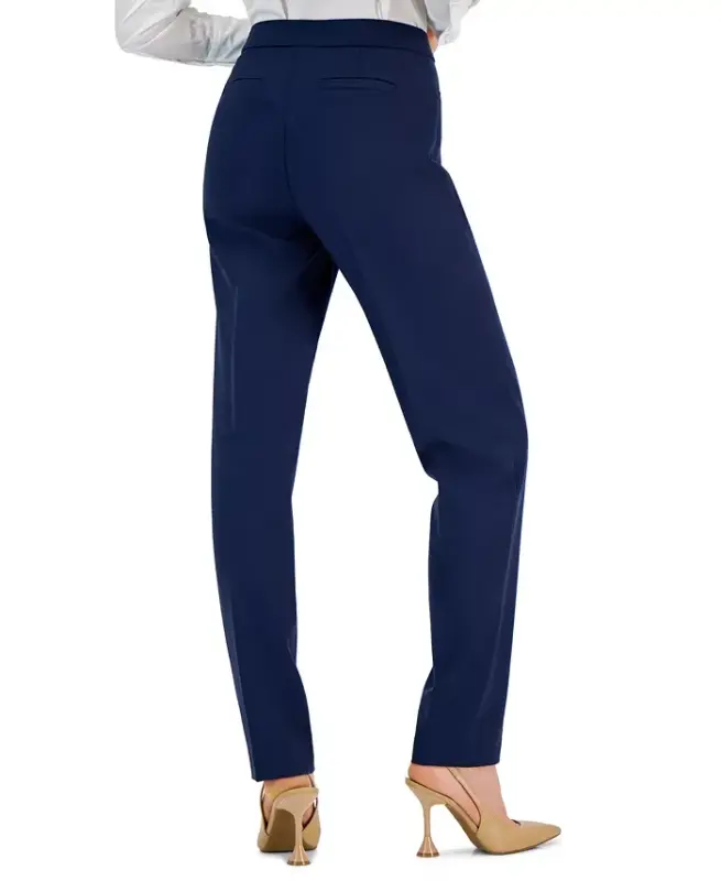 Women's Mid-Rise L-Pocket Straight-Leg Pants, Regular, Long & Short Lengths, Created for Modazone - Indigo Sea - 2