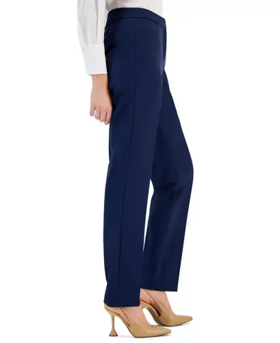 Women's Mid-Rise L-Pocket Straight-Leg Pants, Regular, Long & Short Lengths, Created for Modazone - Indigo Sea - 3