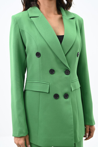 Kadın Palazzo Pantolonlu Ceket Takım 0111-23-Yeşil - 5