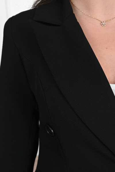 Kadın Palazzo Pantolonlu Ceket Takım 0111-23-siyah - 3