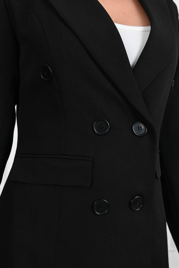 Kadın Palazzo Pantolonlu Ceket Takım 0111-23-siyah - 4