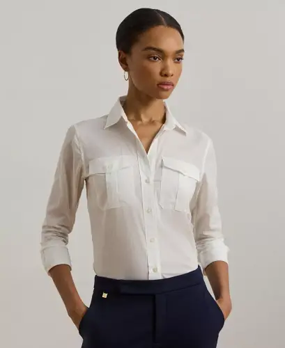 Women's Cotton Voile Shirt - White - 1