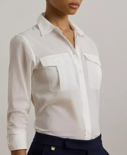 Women's Cotton Voile Shirt - White - 3