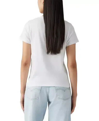 Women's Perfect Graphic Logo Cotton T-shirt-Serif Emb Bright White - LEVI'S (1)