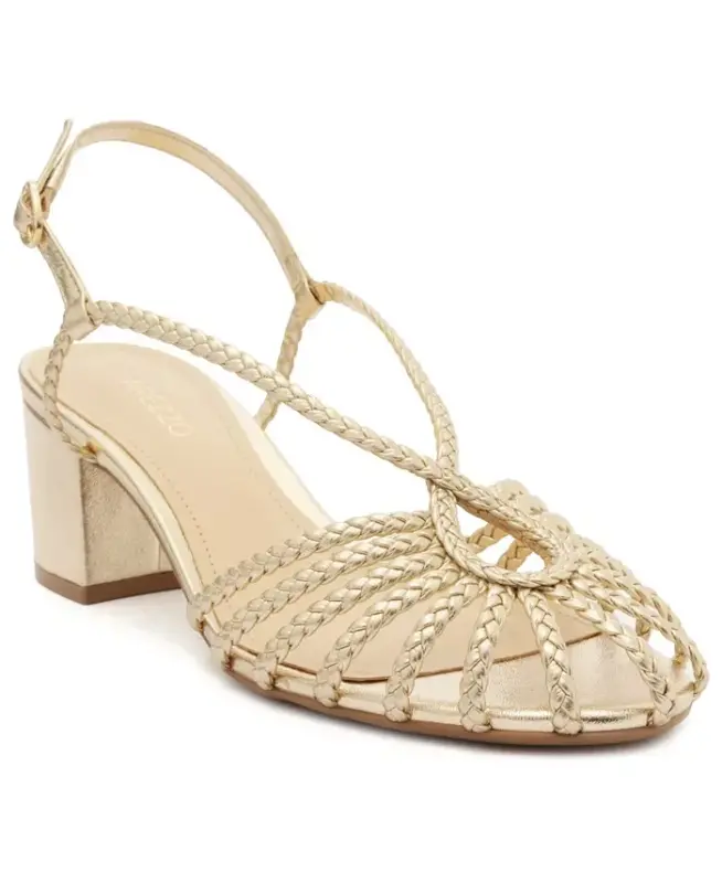 Women's Paola Mid Block Sandals - Platino - AREZZO