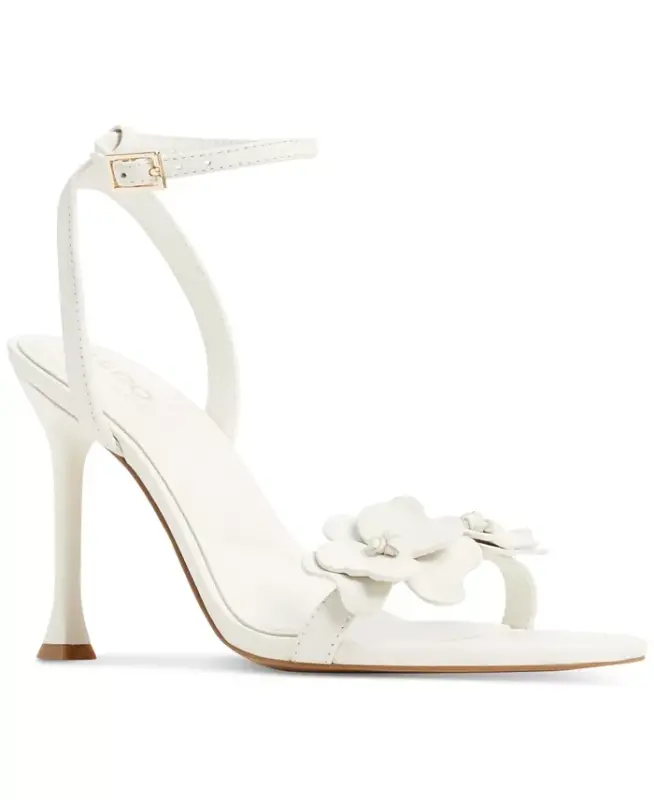 Women's Daisylily Floral Stiletto Dress Sandals - White - 1